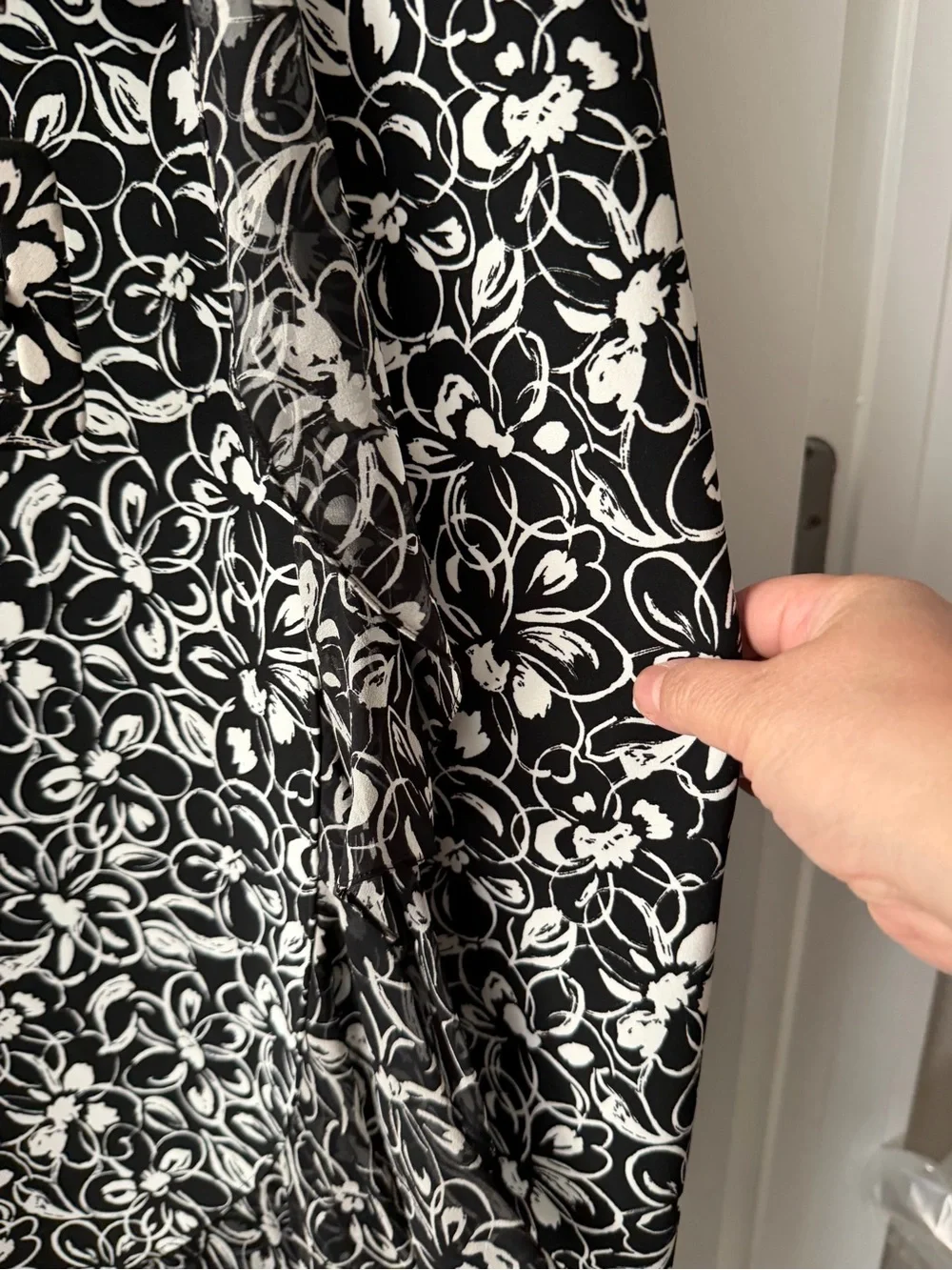NWot Michael Kors  collection Black and White Floral Midi Dress